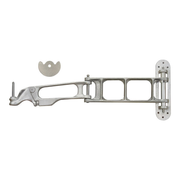 A Belshaw metal wall mounting bracket with a screw.