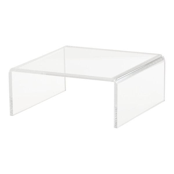 A clear plastic U-shaped display riser.