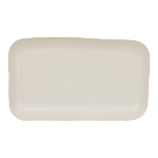 A large ivory rectangular melamine platter.