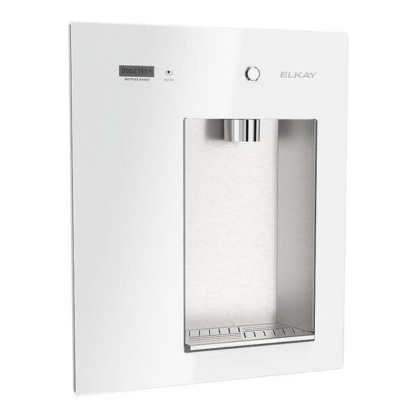 A white Zurn Elkay Liv EZ Aspen water dispenser with a black border.