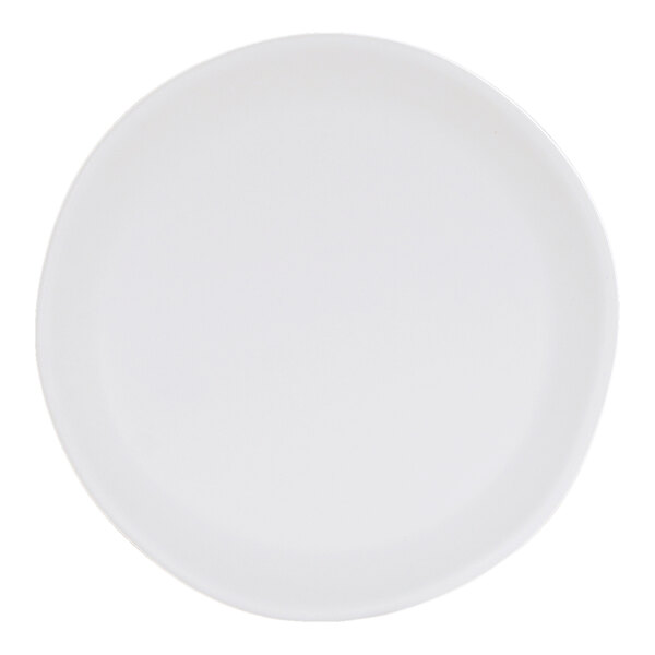 A plain white round melamine plate.
