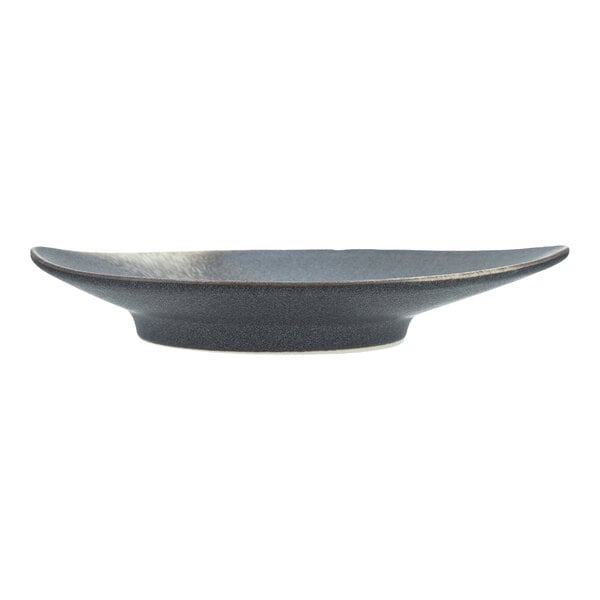 A Cloud Terre by Fortessa volcanic gray stoneware bowl with a curved edge.