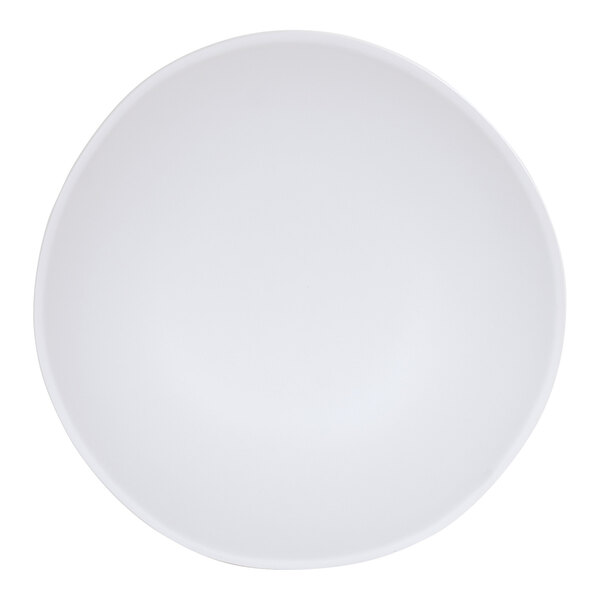 A white melamine pasta bowl with a coupe design.