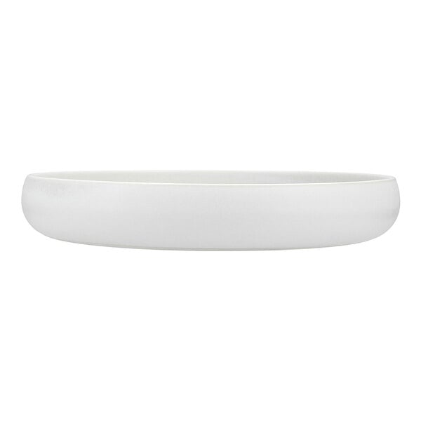 A Cloud Terre by Fortessa Iceland white stoneware plate with a raised rim.