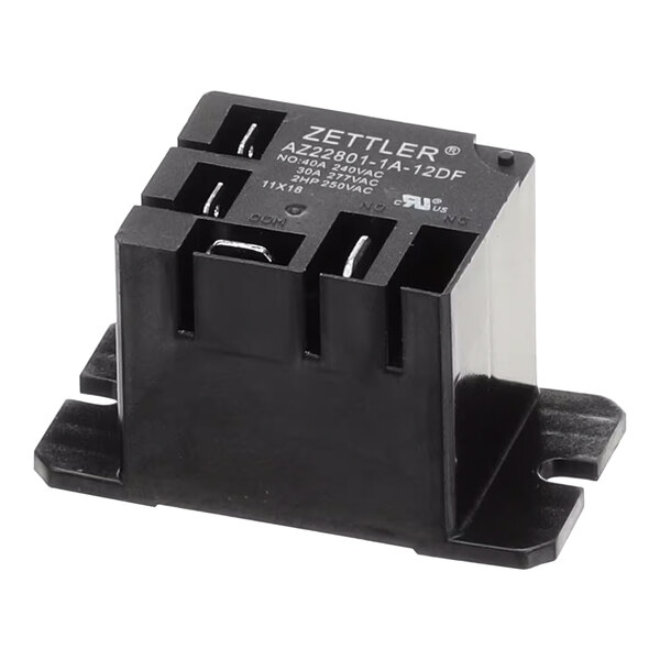 A small black Zetler relay with white text.