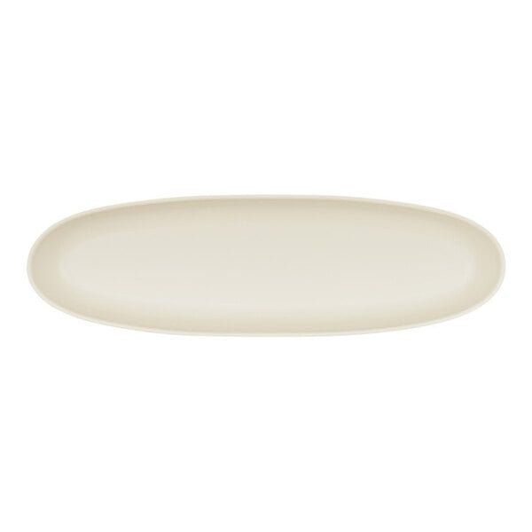 An ivory oval melamine platter.