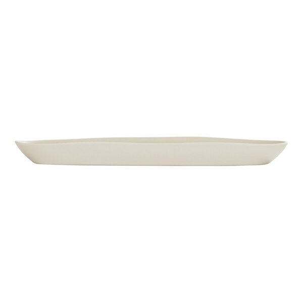 A long, oval-shaped ivory melamine platter.