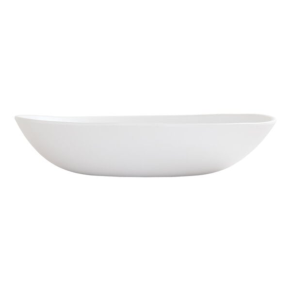 A large white melamine pasta bowl with a smooth, rounded design.