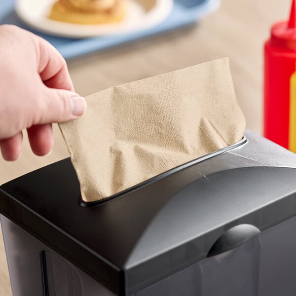 EcoChoice 12" x 13" 2-Ply Full-Fold Natural Kraft Dispenser Napkin - 500/Pack