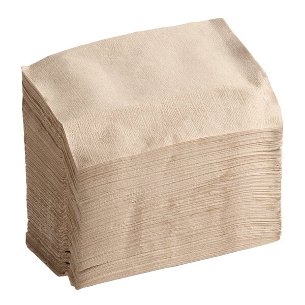 EcoChoice 12" x 13" 2-Ply Full-Fold Natural Kraft Dispenser Napkin - 6,000/Case