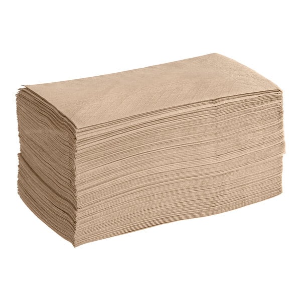 EcoChoice 14" x 17" 1-Ply Natural Kraft Dinner Napkin - 3,000/Case