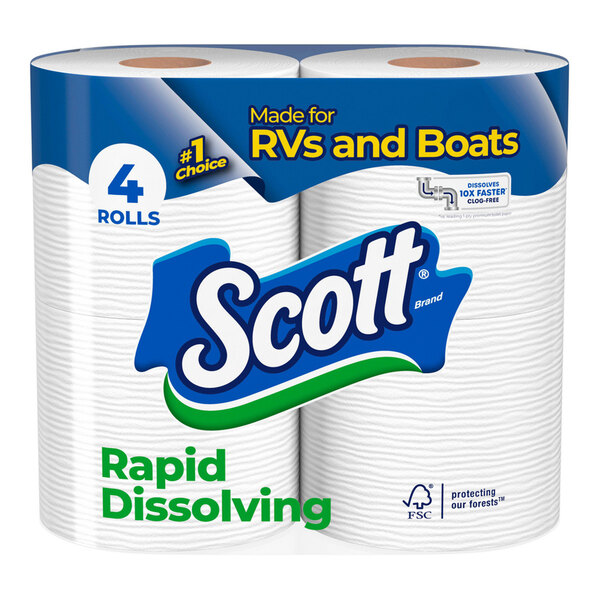 A case of 48 Scott Rapid-Dissolving toilet paper rolls.