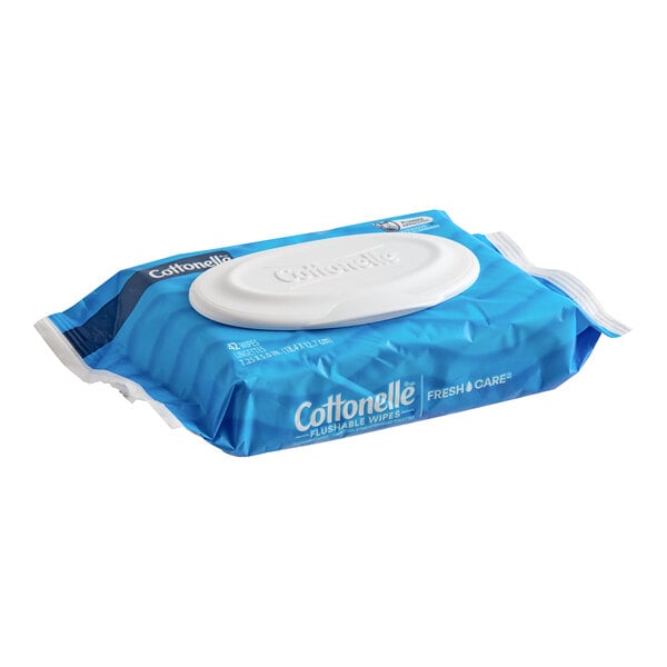 Cottonelle® Freshcare 7 1/2" x 5" 42-Count Flushable Wet Wipes - 16/Case