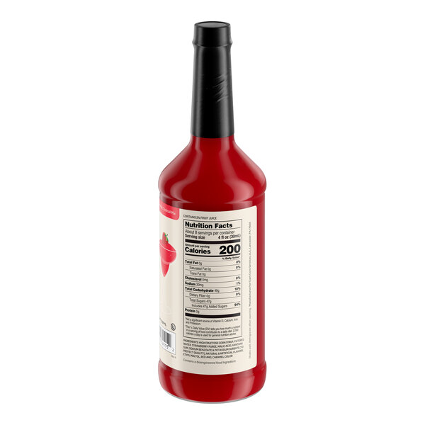 A 1-liter bottle of Hometown Provisions strawberry puree and daiquiri mix.