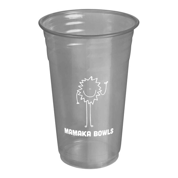 A clear plastic Mamaka bowl with a drawing of a sun on it.