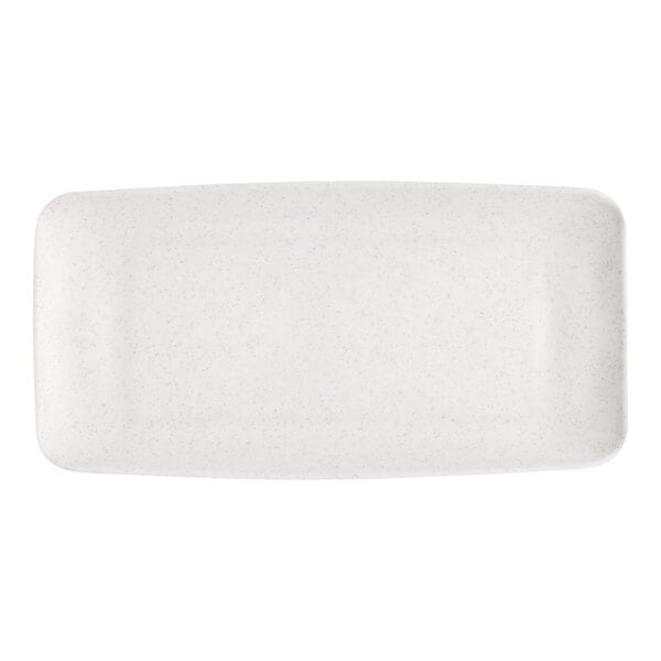 A white rectangular melamine platter.