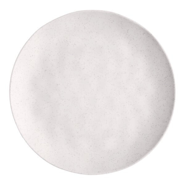 A white round melamine plate.