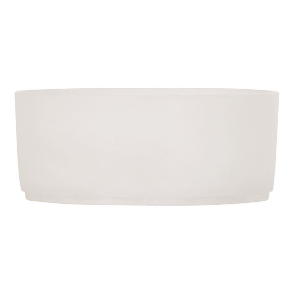A white round Cal-Mil resin bowl.