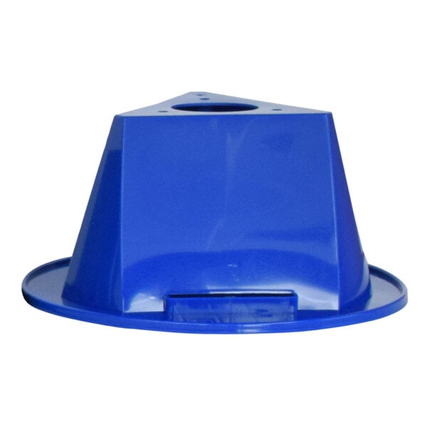 A blue plastic pallet cone topper.