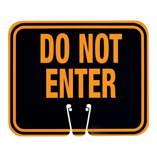 A rectangular orange and black single-sided sign with the words 'DO NOT ENTER' displayed prominently.