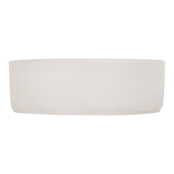 A white Cal-Mil round resin bowl with a white background.