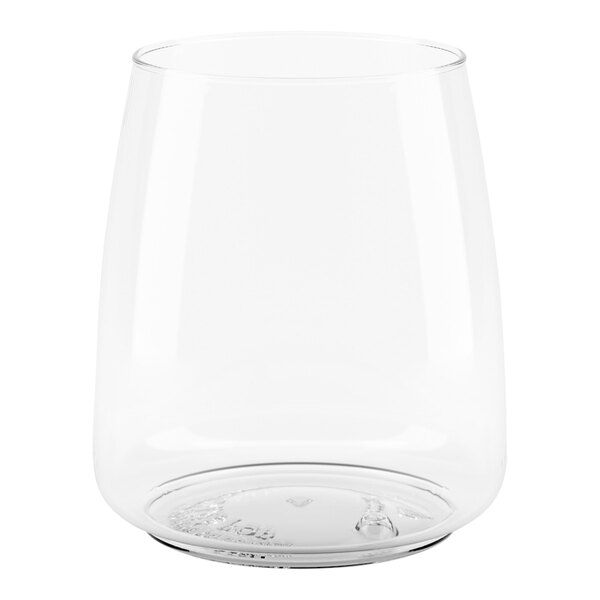 A Tossware plastic rocks glass with a white background.