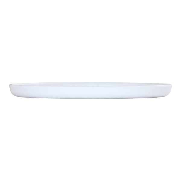 A Cal-Mil matte white melamine plate.