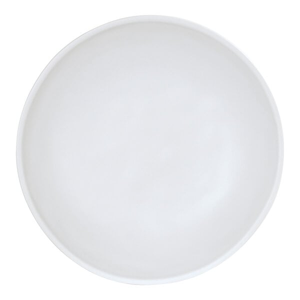 A white Cal-Mil coupe melamine pasta bowl with a round rim.