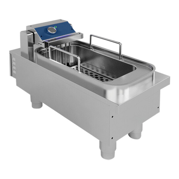 A Pegasus heavy-duty electric countertop fryer with a stainless steel container.