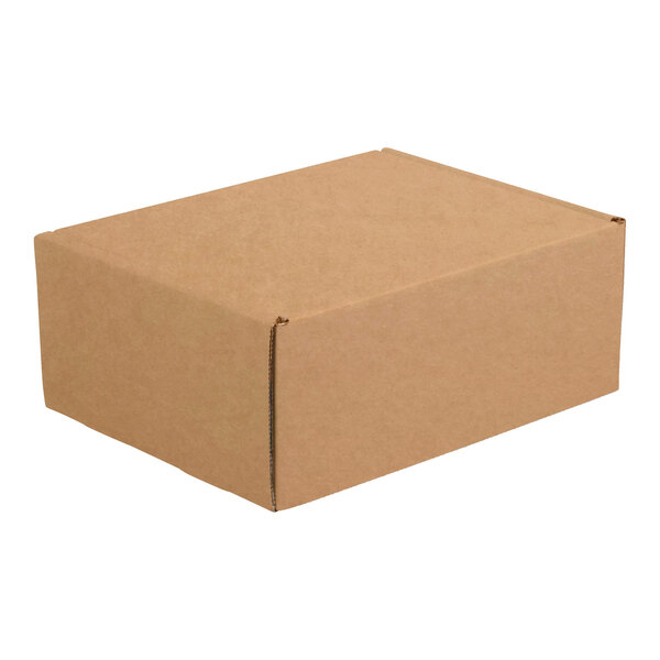 A brown box with front locking tabs.