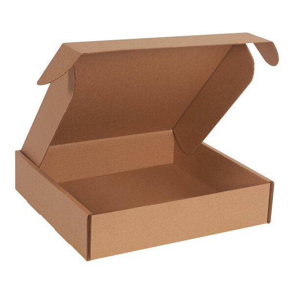 Lavex 13" x 13" x 3" Kraft Deluxe Corrugated Mailer with Front Locking Tabs - 50/Case