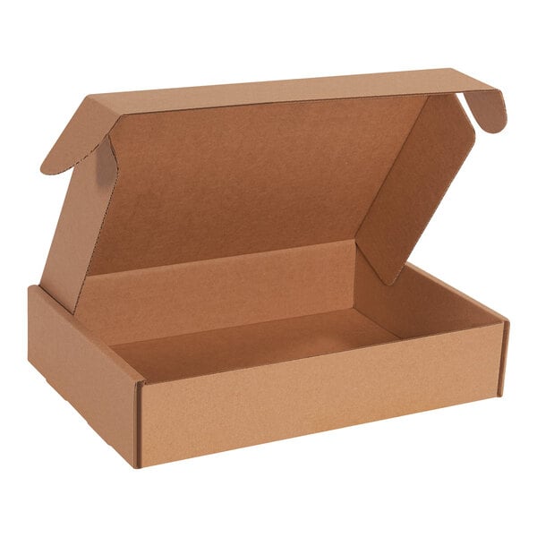 Lavex 15 1/8" x 11 1/8" x 3" Kraft Deluxe Corrugated Mailer with Front Locking Tabs - 50/Case