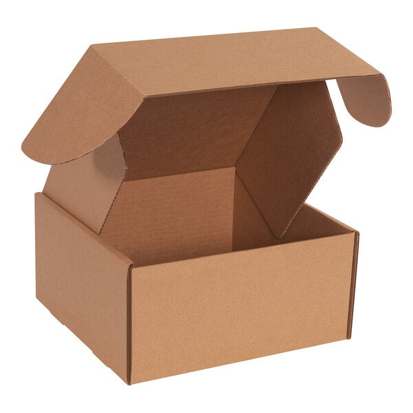 Lavex 10" x 10" x 5" Kraft Deluxe Corrugated Mailer with Front Locking Tabs - 50/Case