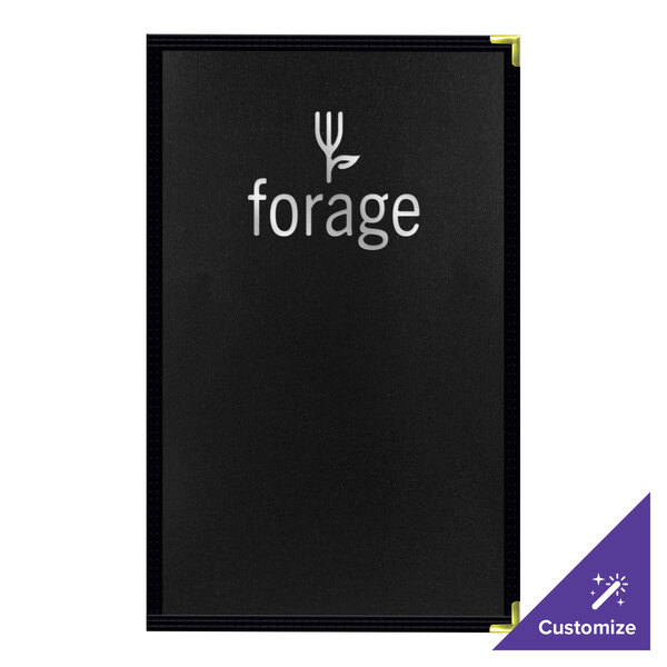 A black H. Risch, Inc. menu cover with white text.