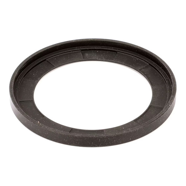 A black rubber gasket with a white background.