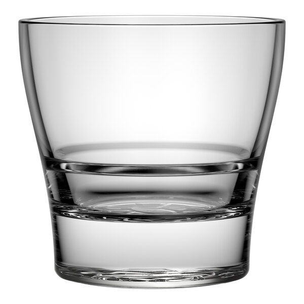 A clear, stackable 8 oz. rocks or old fashioned glass.