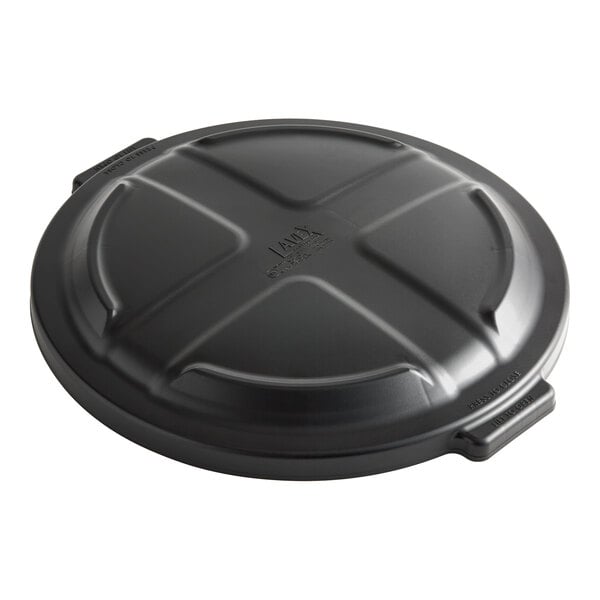 A black round dome trash can lid designed for a 32-gallon container.
