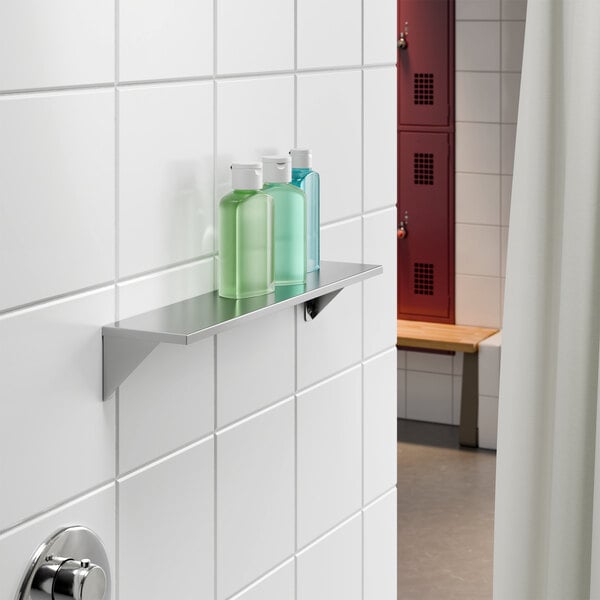 Lavex 5" x 24" Stainless Steel Wall-Mount Shelf