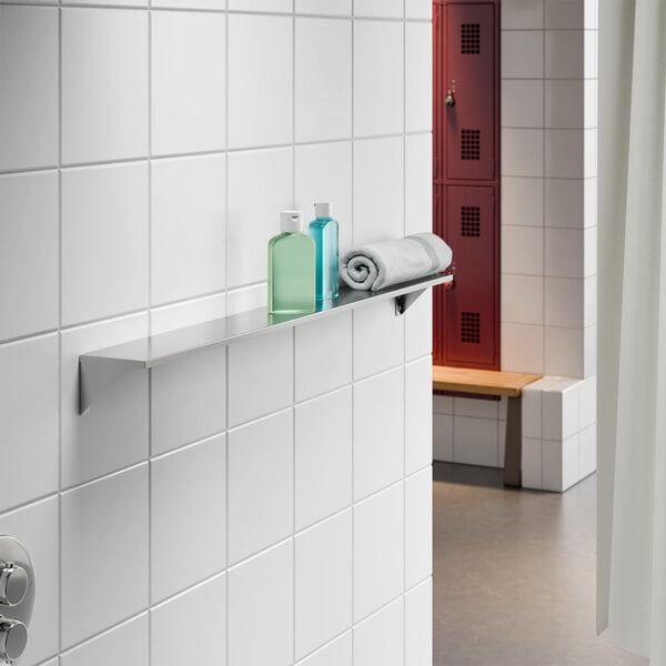 Lavex 5" x 48" Stainless Steel Wall-Mount Shelf