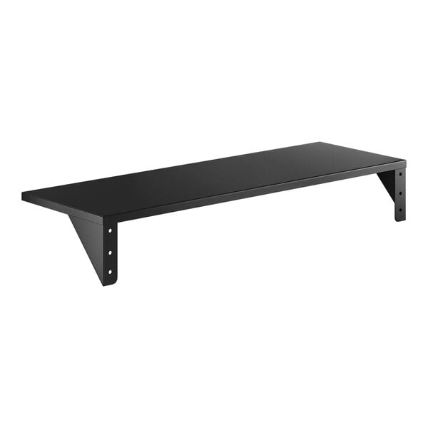 Lavex 8" x 24" Matte Black Stainless Steel Wall-Mount Shelf
