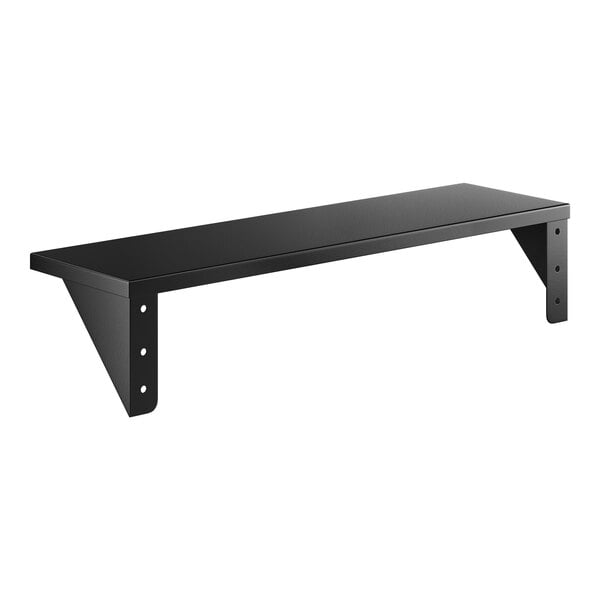 Lavex 5" x 18" Matte Black Stainless Steel Wall-Mount Shelf