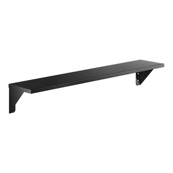 Lavex 5" x 24" Matte Black Stainless Steel Wall-Mount Shelf