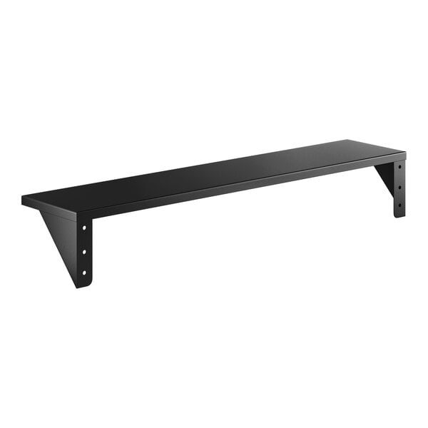 Lavex 5" x 24" Matte Black Stainless Steel Wall-Mount Shelf