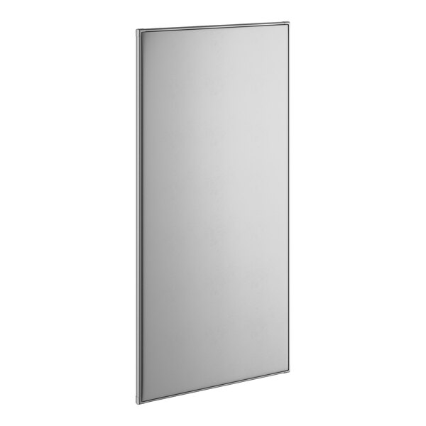 A rectangular metal urinal partition measuring 24 inches by 48 inches.