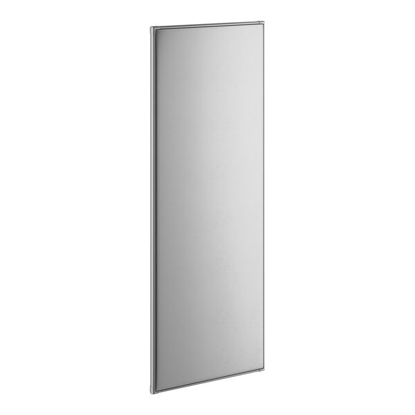 A rectangular metal urinal partition measuring 18 inches by 48 inches.