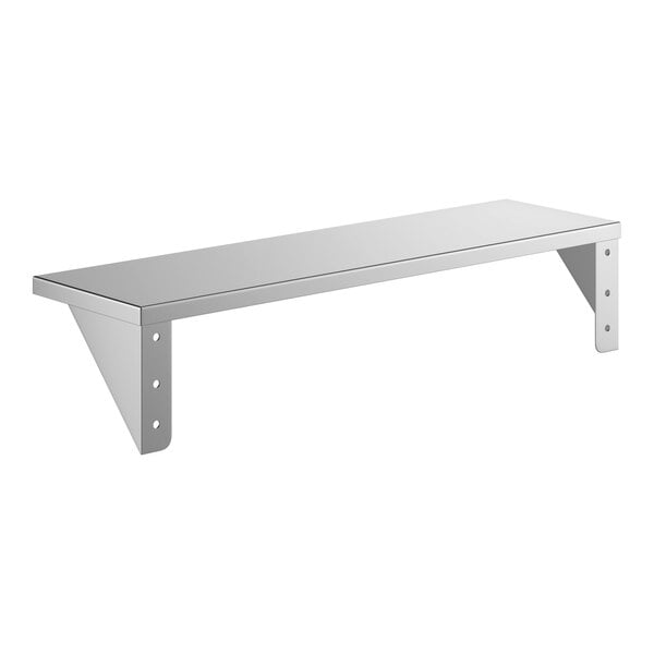 Lavex 5" x 18" Stainless Steel Wall-Mount Shelf