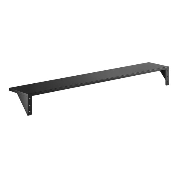 Lavex 6" x 36" Matte Black Stainless Steel Wall-Mount Shelf