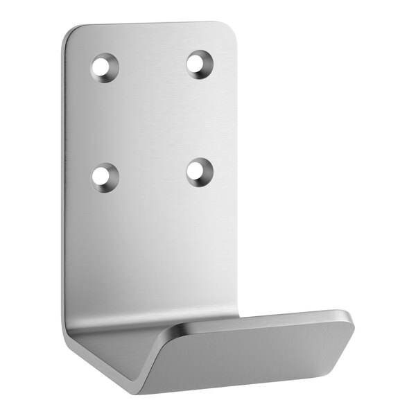 A stainless steel hands-free forearm door opener with four mounting holes.