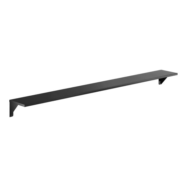 Lavex 6" x 48" Matte Black Stainless Steel Wall-Mount Shelf
