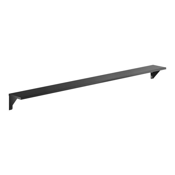 Lavex 5" x 48" Matte Black Stainless Steel Wall-Mount Shelf
